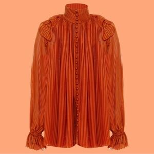 Zimmermann Orange Button up Blouse